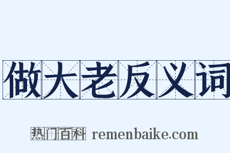 做大老反义词是什么意思的图片